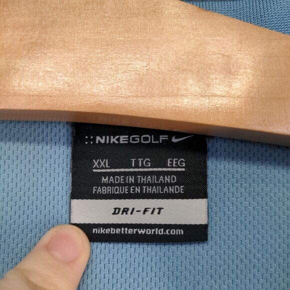 Nike Dri-Fit Men's Xfinity Golf Polo Shirt Blue 2XL Short Sleeve Polyester - Picture 10 of 14